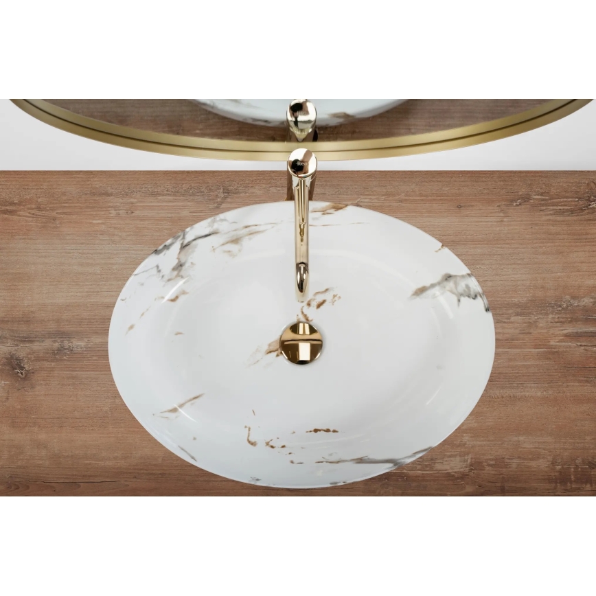 REA-U1232 - Umývadlo na dosku QUEEN 41,5x55 cm keramika/imitácia kameňa