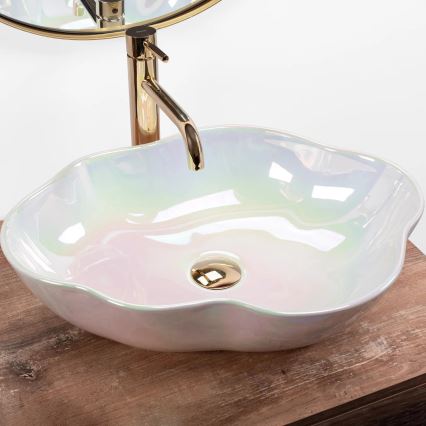 REA-U3309 - Umývadlo na dosku PEARL 38x50,5 cm keramika/pestrofarebné