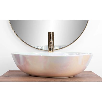 REA-U3309 - Umývadlo na dosku PEARL 38x50,5 cm keramika/pestrofarebné