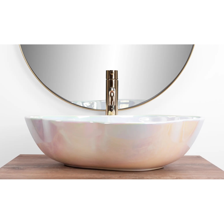 REA-U3309 - Umývadlo na dosku PEARL 38x50,5 cm keramika/pestrofarebné