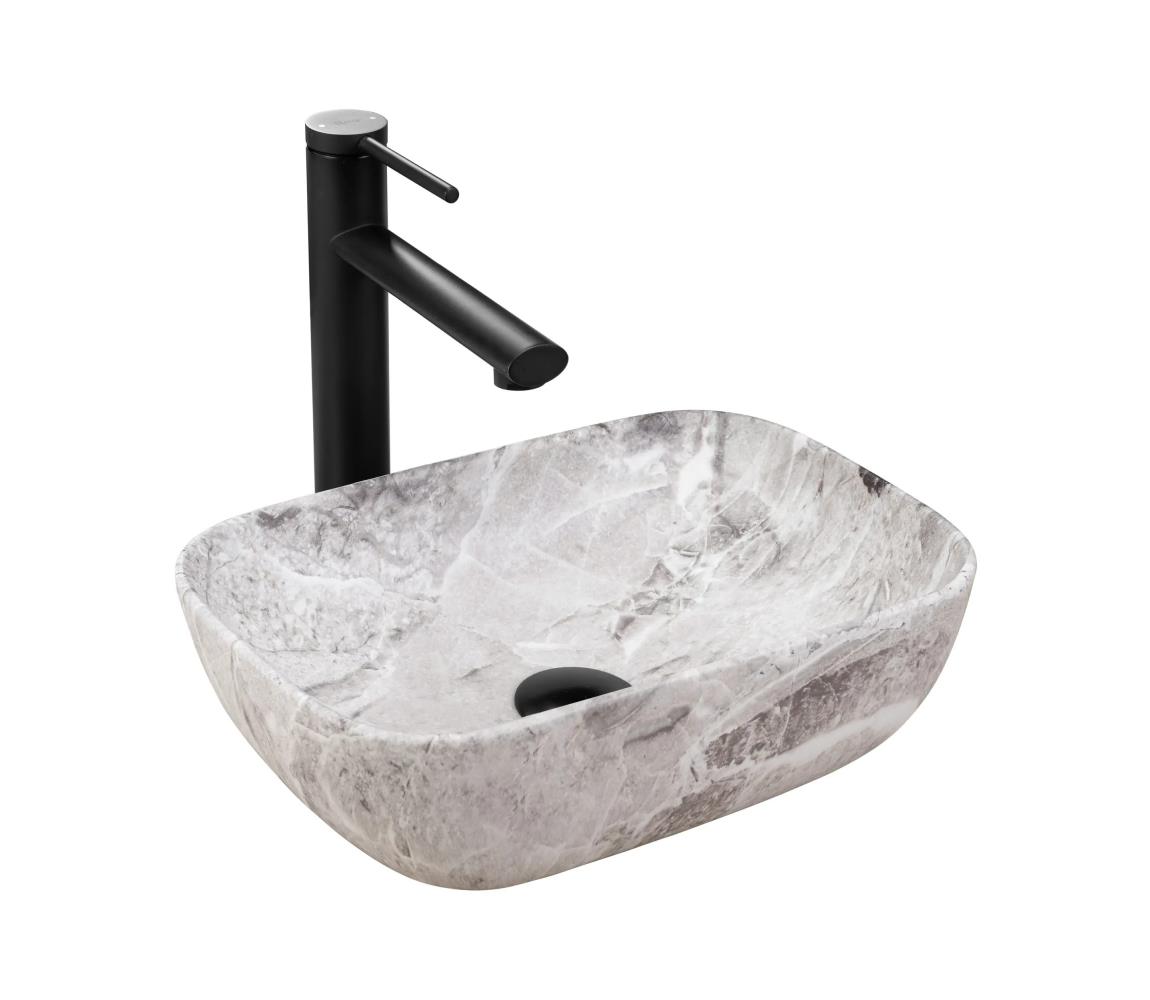 REA-U3321 - Umývadlo na dosku BELINDA MINI 25x36 cm keramika/šedá/imitácia kameňa REA-U3321