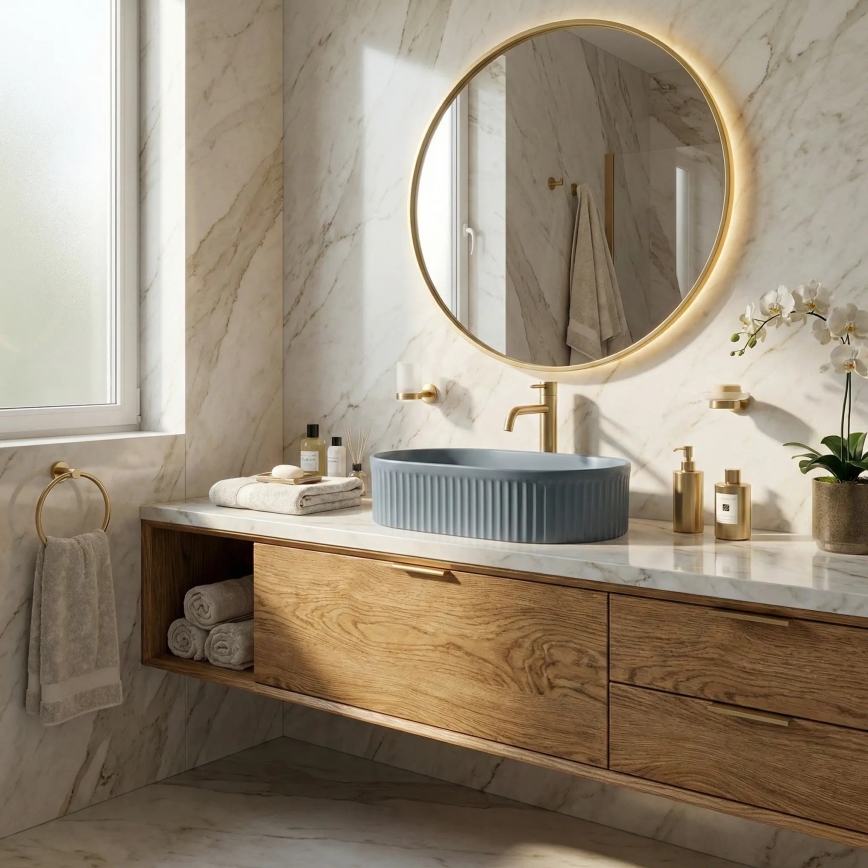 REA-U3535 - Umývadlo na dosku VANDA 31x49 cm keramika/tmavomodrá