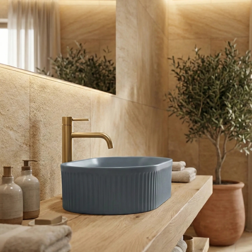 REA-U3535 - Umývadlo na dosku VANDA 31x49 cm keramika/tmavomodrá