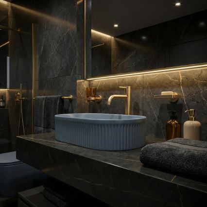 REA-U3535 - Umývadlo na dosku VANDA 31x49 cm keramika/tmavomodrá