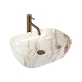 REA-U3601 - Umývadlo na dosku BELINDA 33x46,5 cm keramika/béžová/imitácia kameňa