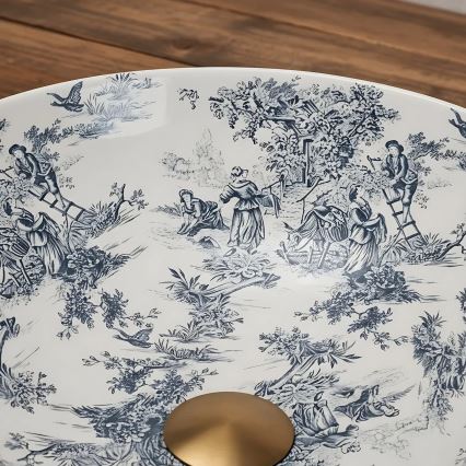 REA-U3608 - Umývadlo na dosku JULIANA 40 cm keramika/biela/modrá