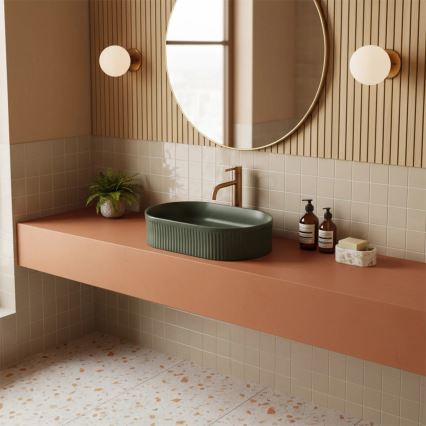 REA-U3611 - Umývadlo na dosku VANDA 31x49 cm keramika/tmavozelená