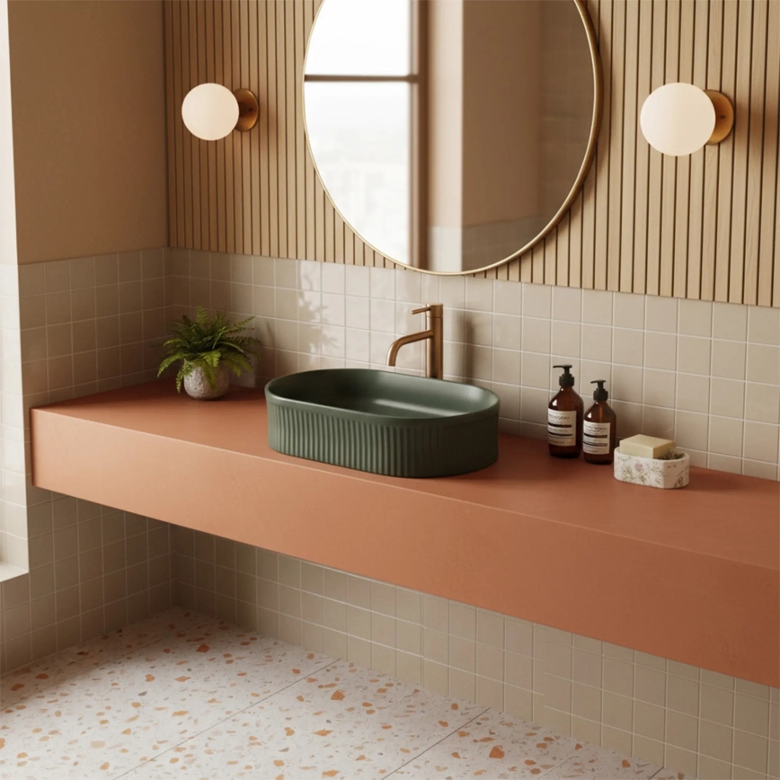 REA-U3611 - Umývadlo na dosku VANDA 31x49 cm keramika/tmavozelená