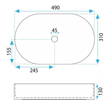 REA-U3612 - Umývadlo na dosku VANDA 31x49 cm keramika/zelená