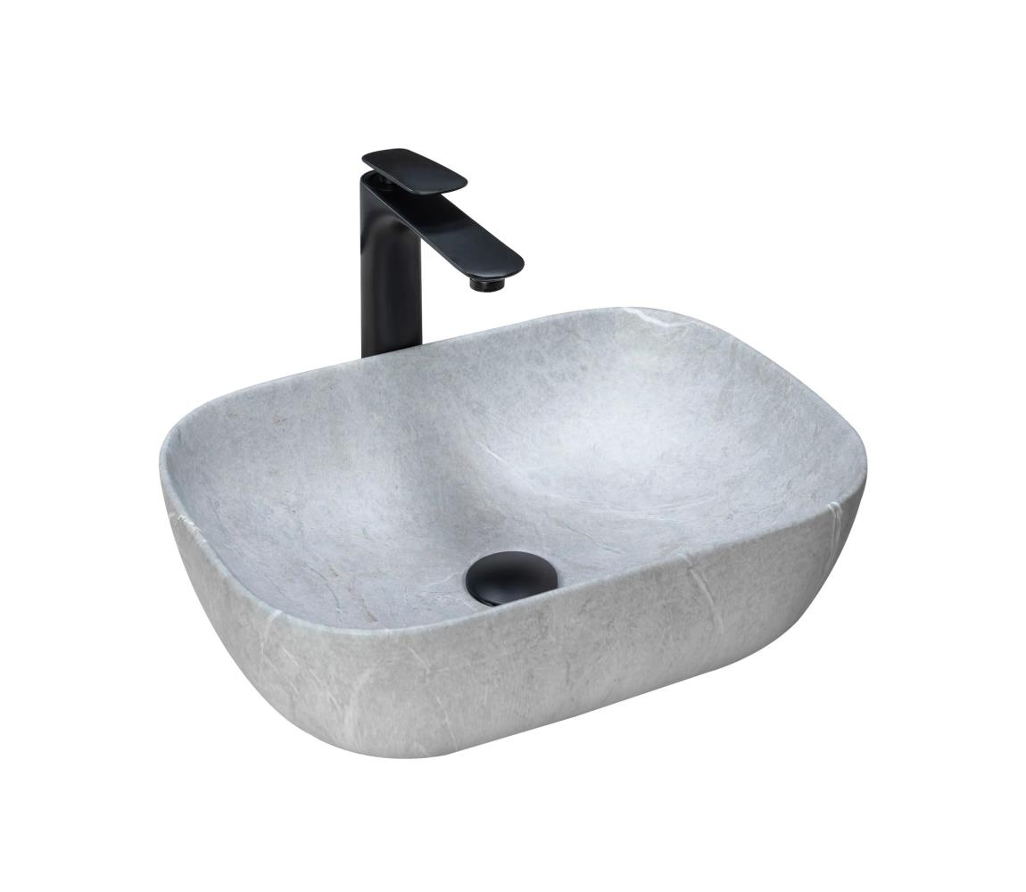 REA-U3801 - Umývadlo na dosku LIVIA 33,5x46,5 cm keramika/sivá/imitácia kameňa REA-U3801
