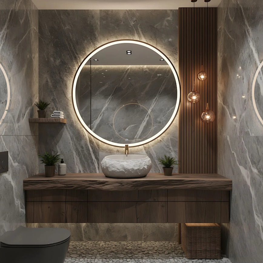 REA-U4332 - Umývadlo na dosku MIKA 38x50 cm béžová/šedá/imitácia kameňa