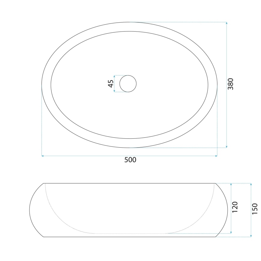 REA-U4332 - Umývadlo na dosku MIKA 38x50 cm béžová/šedá/imitácia kameňa