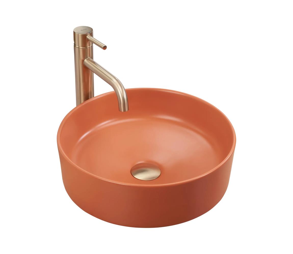 REA-U4566 - Umývadlo na dosku SAMI, Ø 37 cm, keramika/matná oranžová REA-U4566