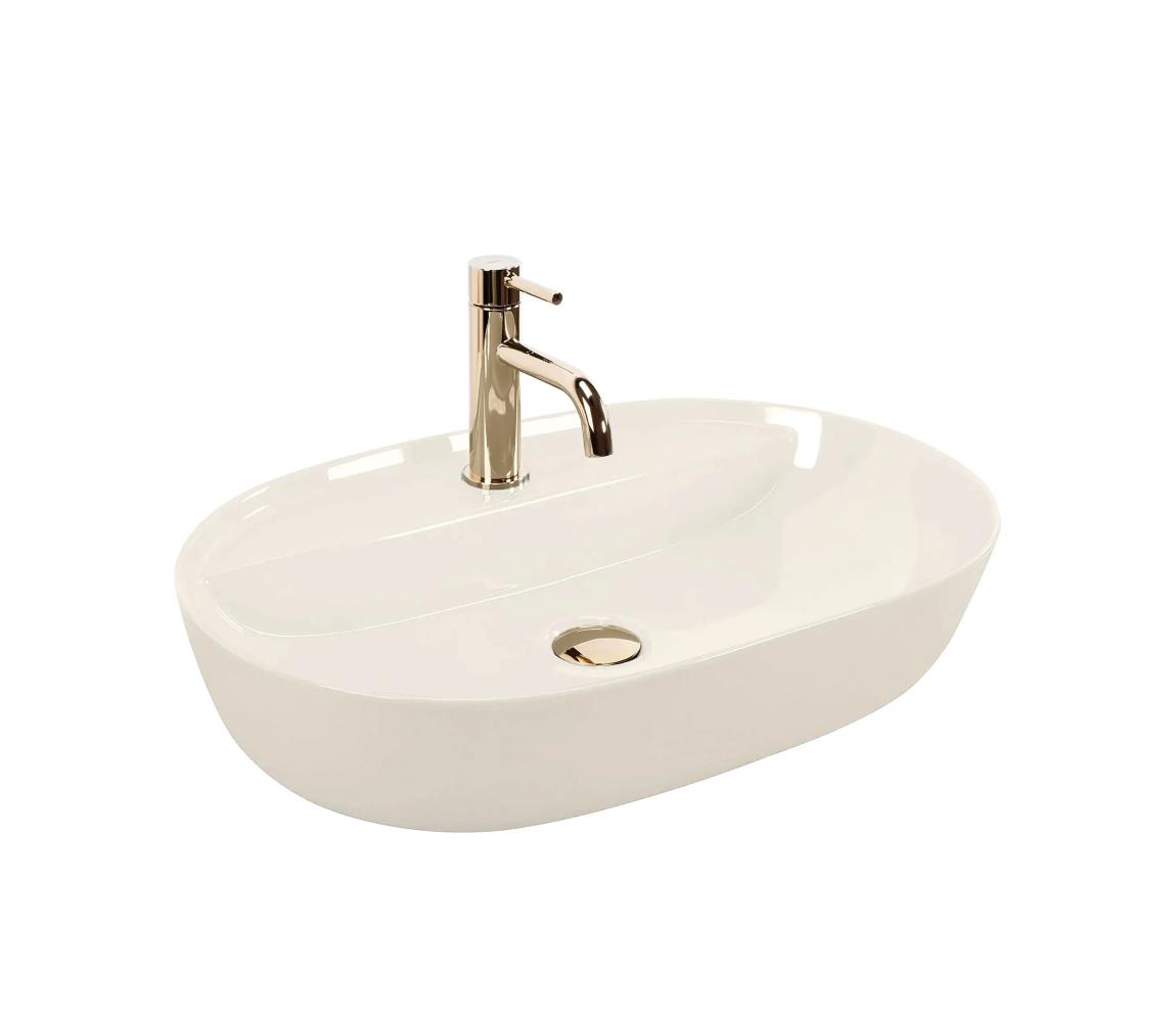 REA-U4589 - Umyvadlo na dosku AURA 41x61 cm keramika/lesklá krémová REA-U4589