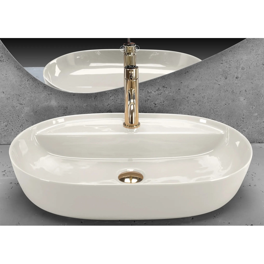 REA-U4589 - Umyvadlo na dosku AURA 41x61 cm keramika/lesklá krémová