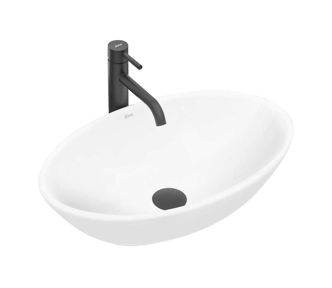 REA-U4603 - Umývadlo na dosku PAMELA 33x53 cm keramika/lesklá biela REA-U4603