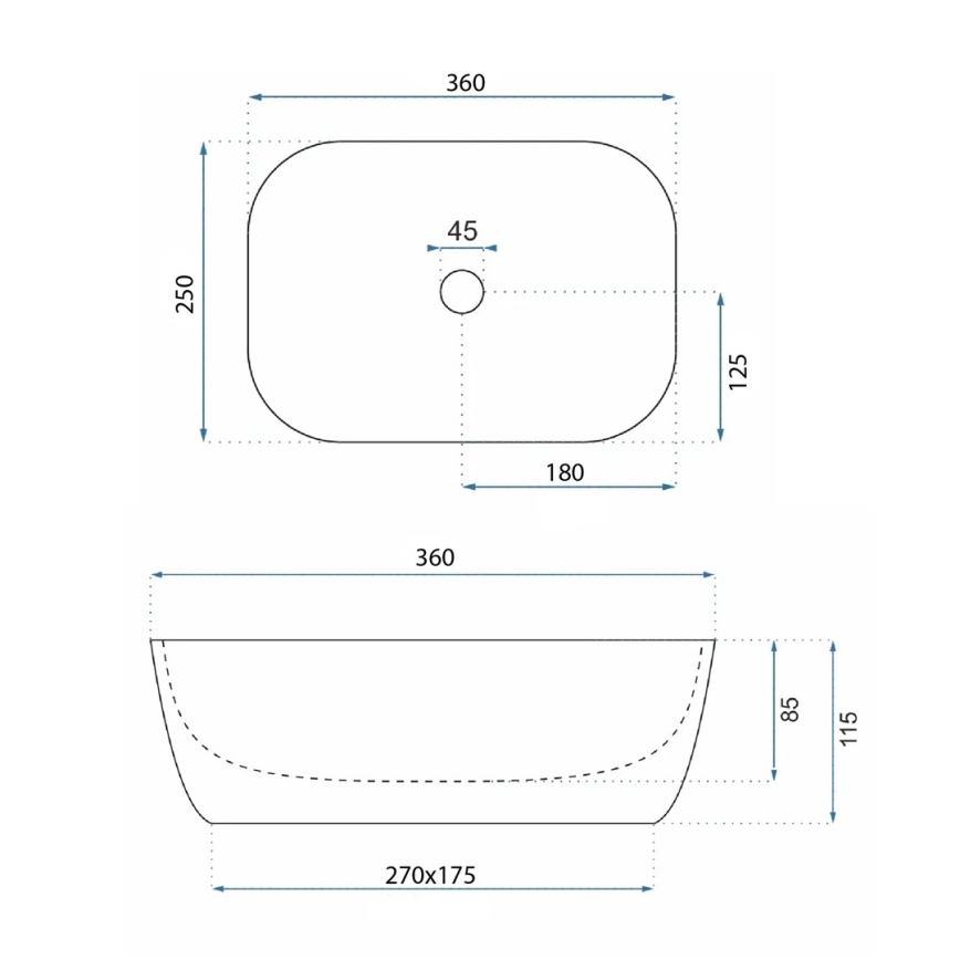 REA-U4700 - Umývadlo na dosku BELINDA 25x36 cm keramika/béžová/imitácia kameňa