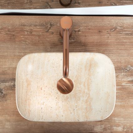 REA-U4700 - Umývadlo na dosku BELINDA MINI 25x36 cm keramika/béžová/imitácia kameňa