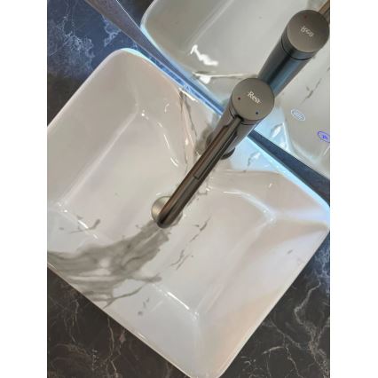 REA-U5052 - Umývadlo na dosku KELLY 38x49 cm keramika/biela/mramorový dekor