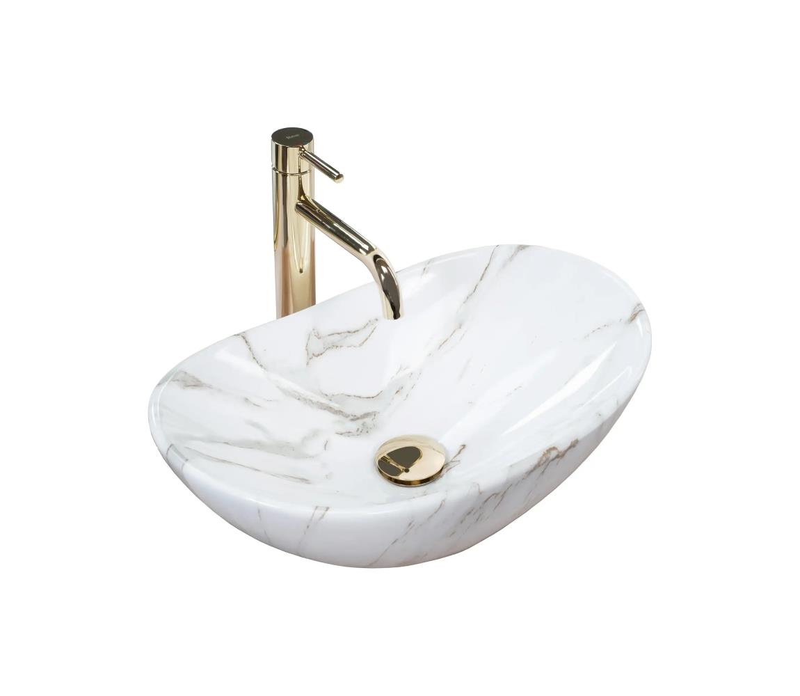 REA-U5063 - Umývadlo na dosku ROYAL MINI 30x47 cm keramika/biela/imitácia kameňa REA-U5063
