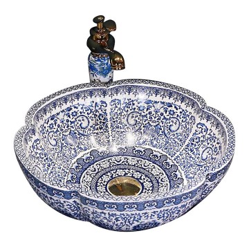 REA-U5666 - Umývadlo na dosku VIVIEN pr. 42,5 cm keramika/ornamentálny vzor