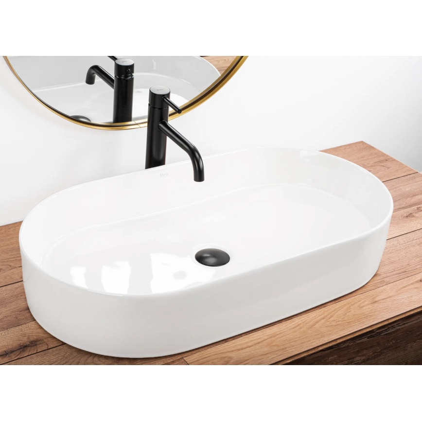 REA-U5801 - Umývadlo na dosku NADIA 38,5x71 cm keramika/lesklá biela