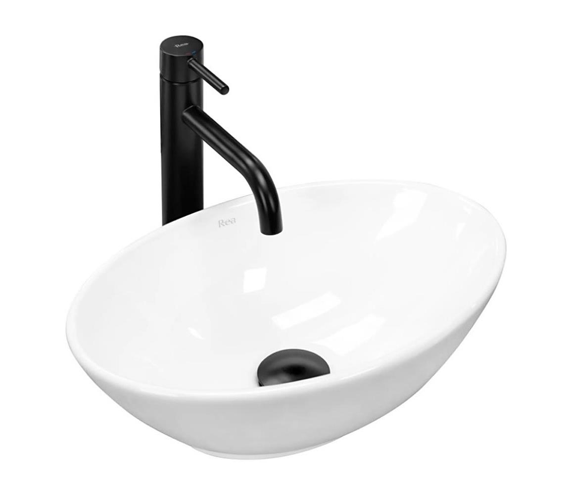 REA-U5804 - Umývadlo na dosku PAMELA MINI 26,5x40 cm keramika/lesklá biela REA-U5804