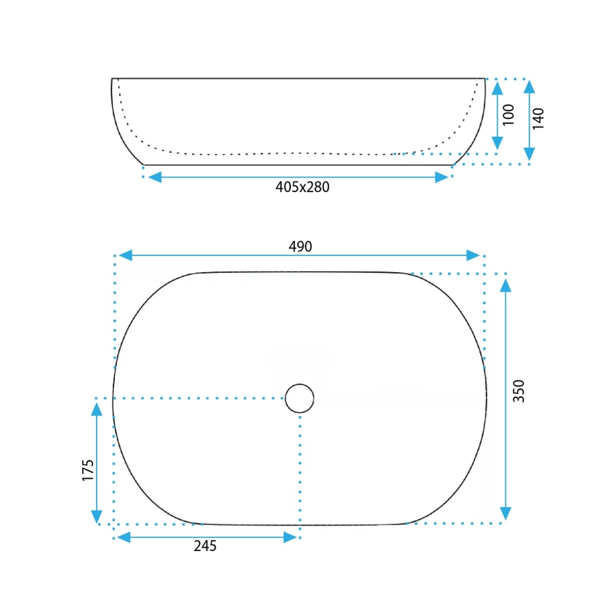 REA-U6022 - Umývadlo na dosku LISA 35x49 cm keramika/lesklá biela