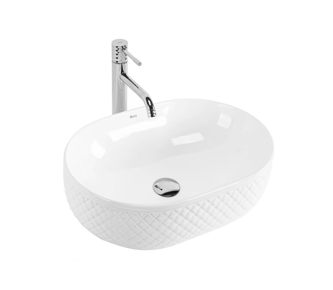 REA-U6366 - Umývadlo na dosku OKTAWIA 35,5x50 cm keramika/biela REA-U6366