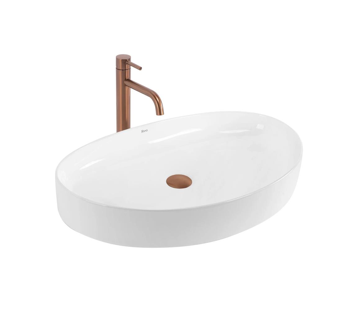 REA-U6371 - Umývadlo na dosku JOANA 40,5x65,5 cm keramika/lesklá biela REA-U6371