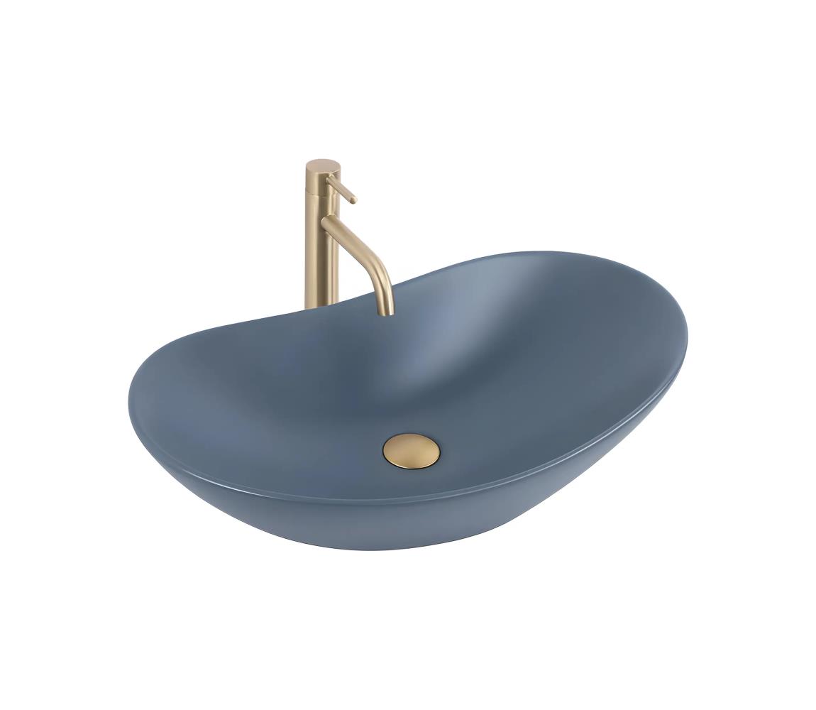 REA-U6373 - Umývadlo na dosku ROYAL 35,5x61,5 cm keramika/modrá REA-U6373