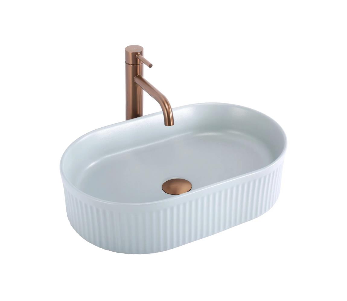 REA-U6375 - Umývadlo na dosku VANDA 31x49 cm keramika/matná modrá REA-U6375