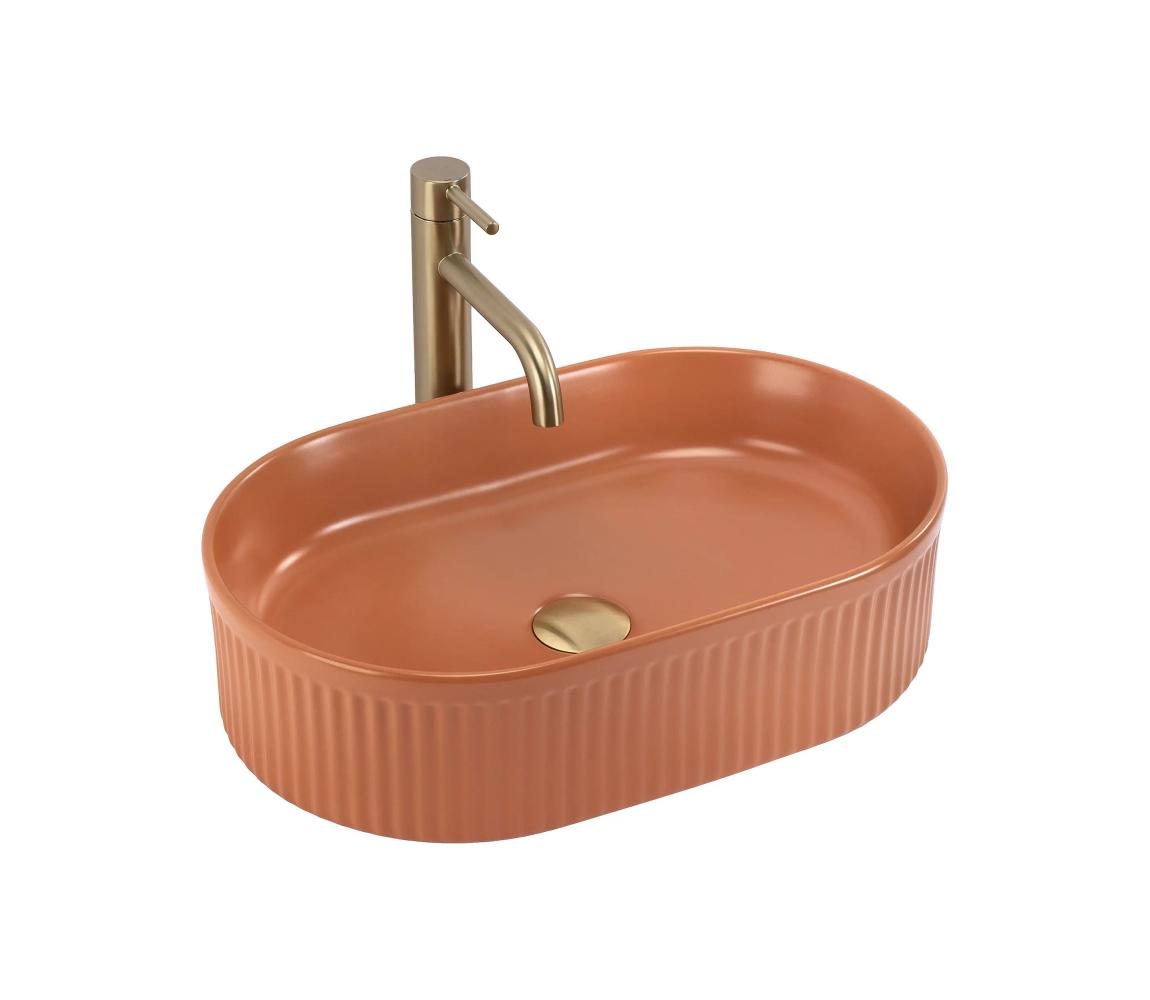 REA-U6377 - Umývadlo na dosku VANDA 31x49 cm keramika/oranžové REA-U6377