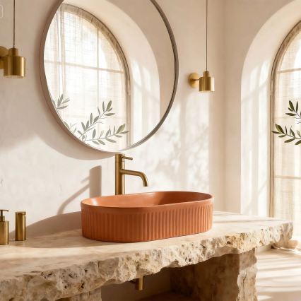 REA-U6377 - Umývadlo na dosku VANDA 31x49 cm keramika/oranžové