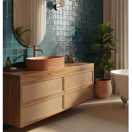 REA-U6377 - Umývadlo na dosku VANDA 31x49 cm keramika/oranžové