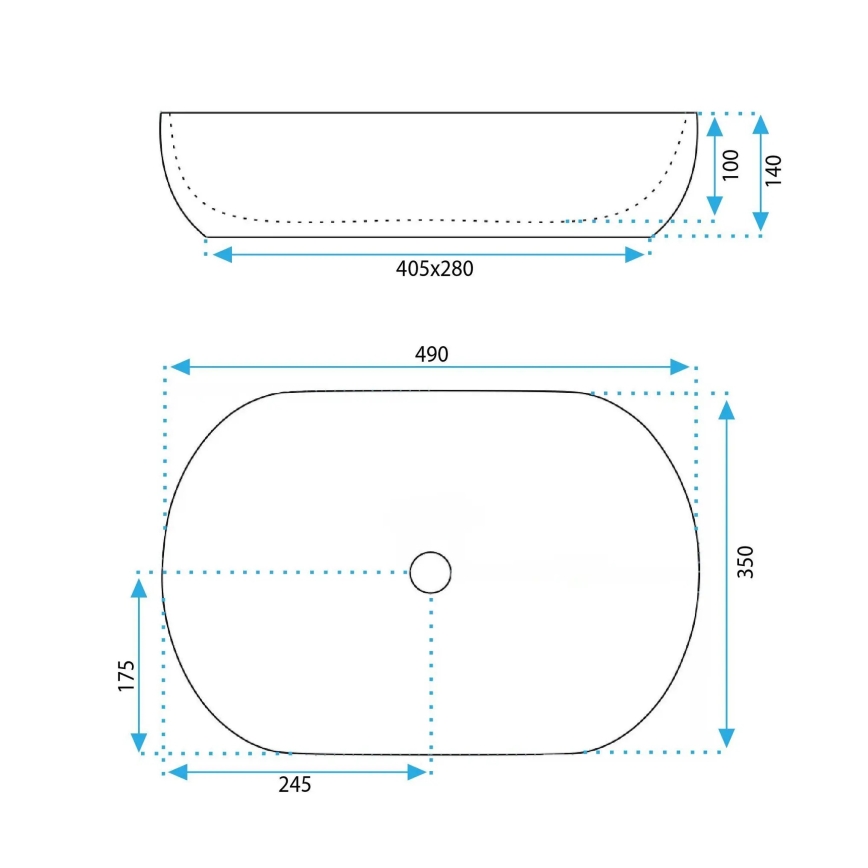 REA-U6380 - Umývadlo na dosku LISA 35x49 cm keramika/lesklá hnedá