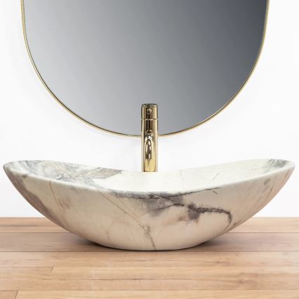 REA-U6502 - Nadpultové umývadlo ROYAL 36x60,5 cm keramika/mramorový dekor