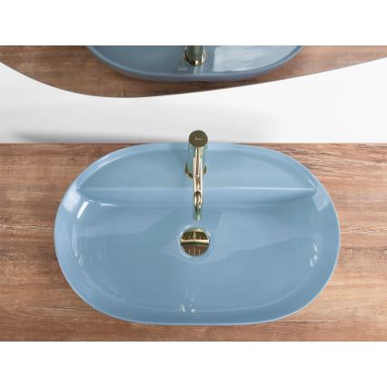 REA-U6618 - Umývadlo na dosku AURA 41x61 cm keramika/lesklá modrá