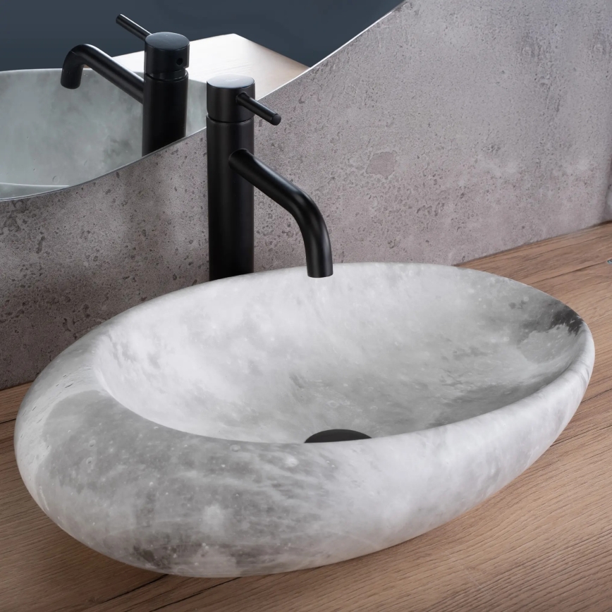 REA-U6651 - Umývadlo na dosku ROXY 31x49 cm keramika/sivá/imitácia kameňa