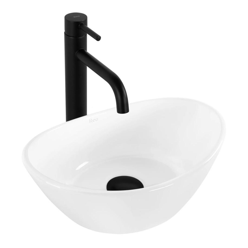 REA-U6803 - Umývadlo na dosku KATE 24,5x36,5 cm keramika/lesklá biela