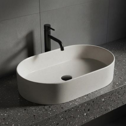 REA-U7341 - Umývadlo na dosku NADIA 38,5x61 cm keramika/krémová