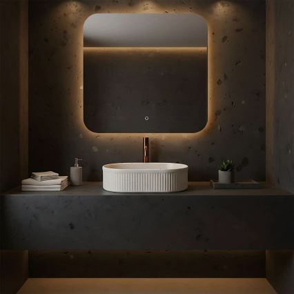 REA-U7342 - Umývadlo na dosku VANDA 31x49 cm keramika/béžová/imitácia kameňa