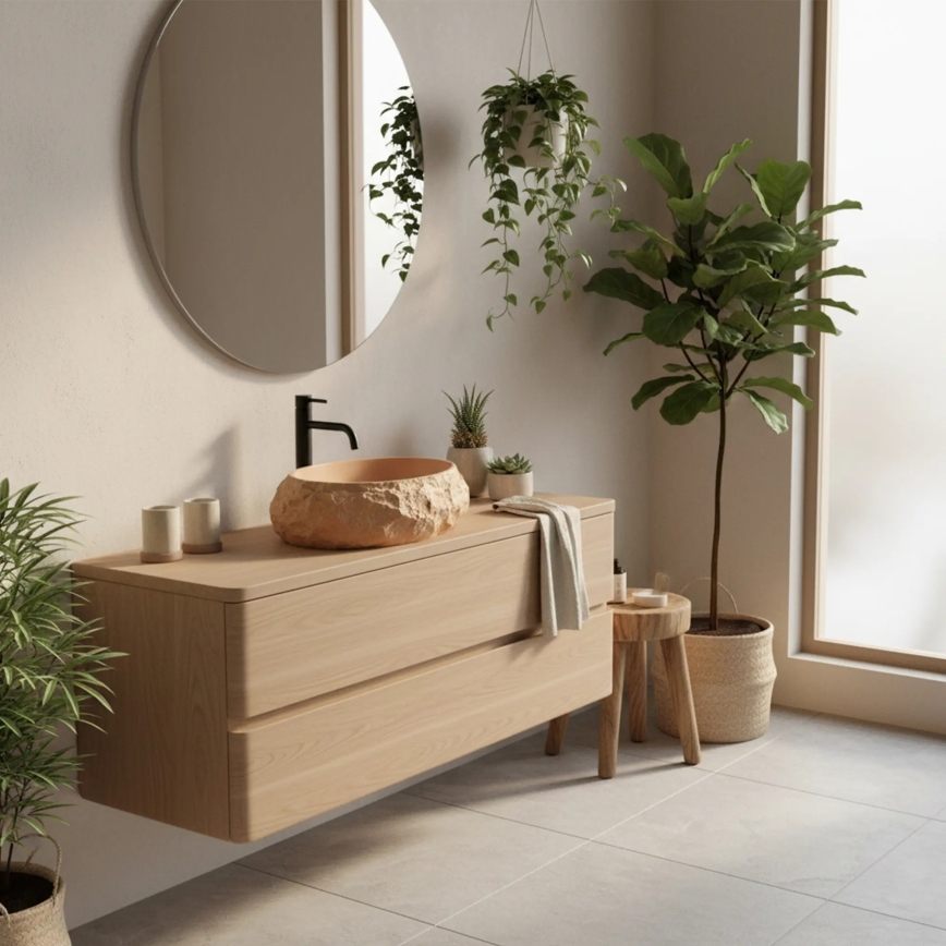 REA-U7348 - Umývadlo na dosku MIKA 38x50 cm oranžová/béžová/imitácia kameňa