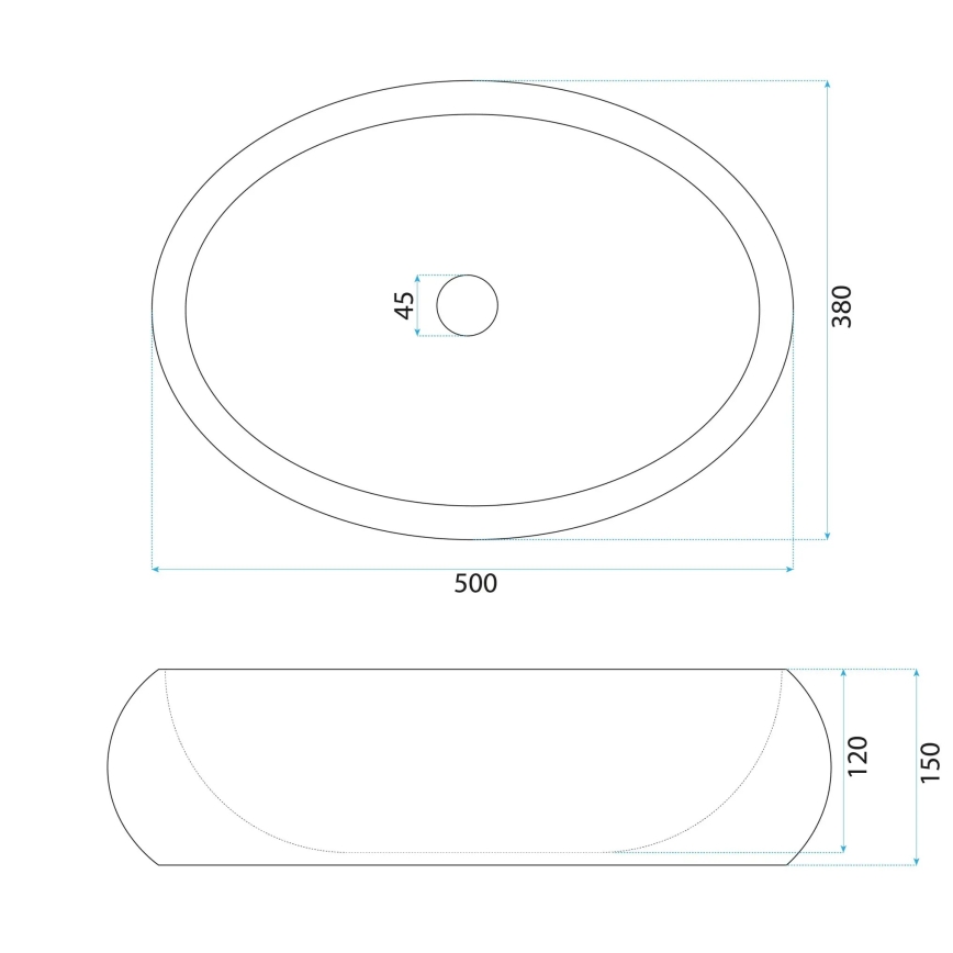 REA-U7349 - Umývadlo na dosku MIKA 38x50 cm, oranžové / imitácia kameňa