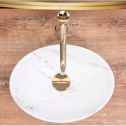 REA-U8014 - Umývadlo na dosku SOFIA MINI 27 × 34 cm, keramika / mramorový dekor