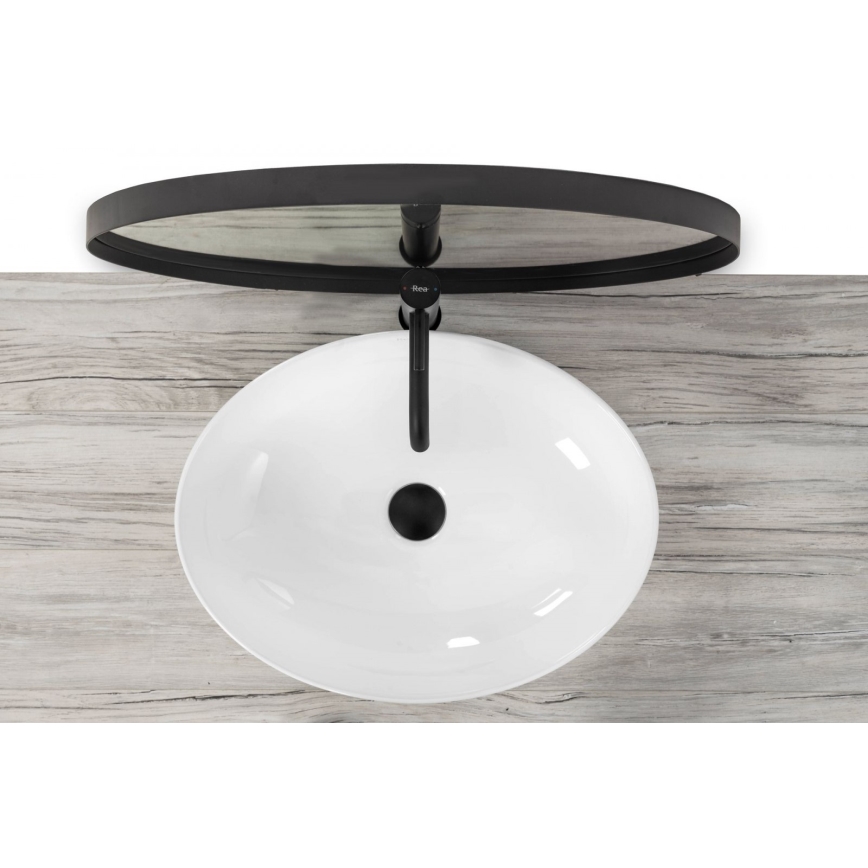 REA-U8198 - Umývadlo na dosku CAROLA SLIM 39x51,5 cm keramika/lesklá biela