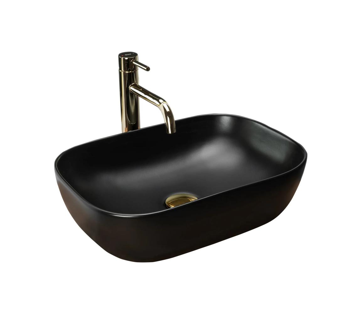 REA-U8470 - Umývadlo na dosku BELINDA 33,5x46,5 cm keramika/matná čierna REA-U8470