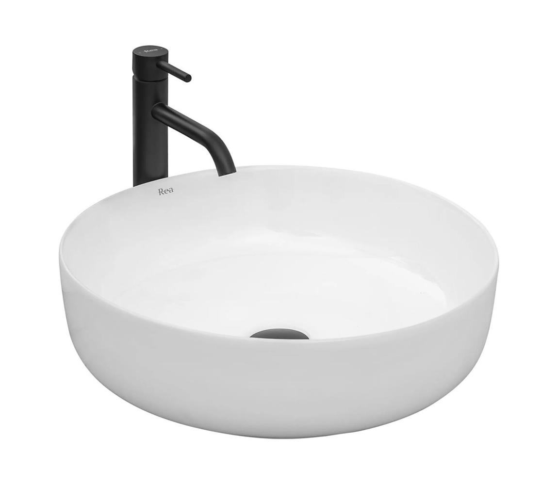 REA-U8493 - Umývadlo na dosku priemer 45 cm keramika/lesklá biela REA-U8493