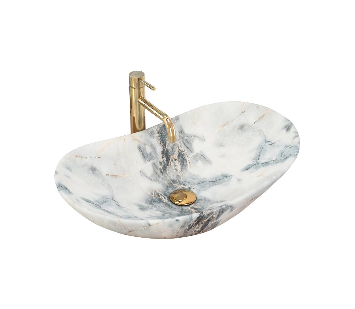 REA-U8742 - Umývadlo na dosku ROYAL 36x60,5 cm keramika/biela/imitácia kameňa REA-U8742