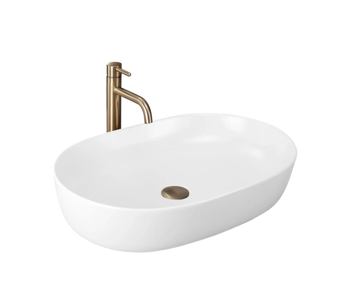REA-U9653 - Umývadlo na dosku CLEO 41x60,5 cm keramika/matná biela REA-U9653